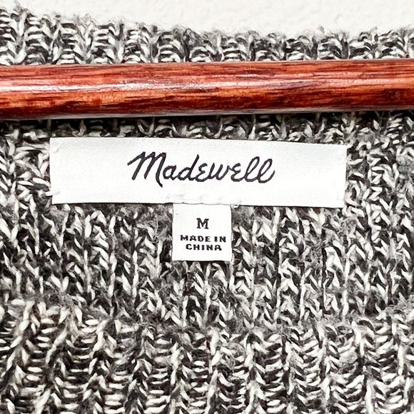 Madewell Province Cross-Back Pullover Sweater Cotton Blend Soft Marled Gray M - Picture 10 of 16